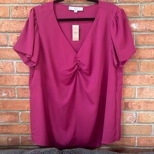 LOFT Plus Short-Sleeve Blouse